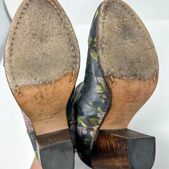 Rag & Bone Floral Newburyport Suede Ankle Boots, GUC, Size 7.5, MSRP $545 - Picture 11 of 12